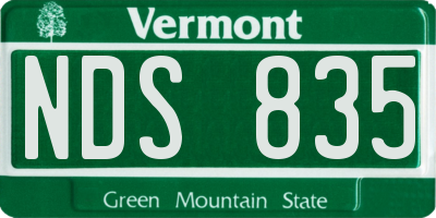 VT license plate NDS835