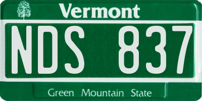 VT license plate NDS837
