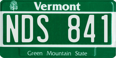 VT license plate NDS841