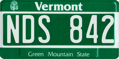 VT license plate NDS842