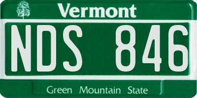 VT license plate NDS846