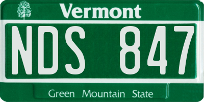VT license plate NDS847