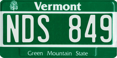 VT license plate NDS849