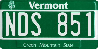 VT license plate NDS851