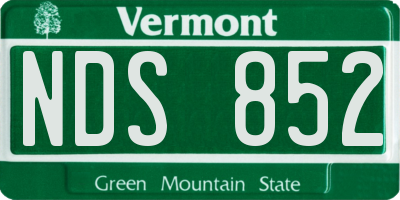 VT license plate NDS852