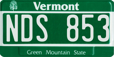 VT license plate NDS853
