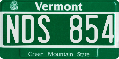 VT license plate NDS854