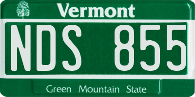 VT license plate NDS855