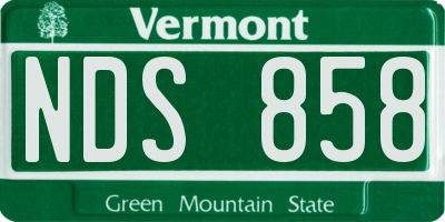 VT license plate NDS858