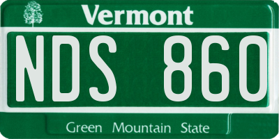 VT license plate NDS860