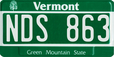 VT license plate NDS863