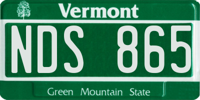 VT license plate NDS865