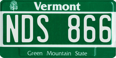 VT license plate NDS866