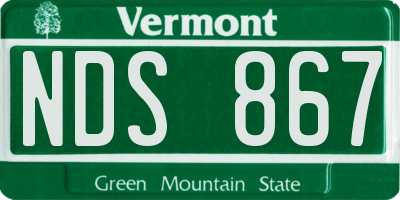 VT license plate NDS867