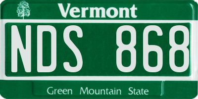 VT license plate NDS868