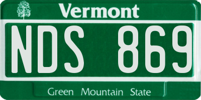 VT license plate NDS869