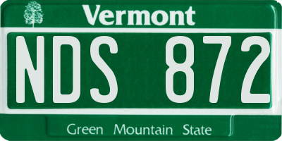 VT license plate NDS872