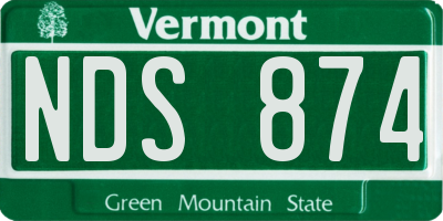 VT license plate NDS874