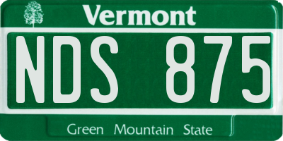 VT license plate NDS875