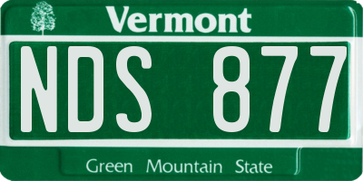 VT license plate NDS877