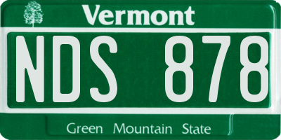 VT license plate NDS878