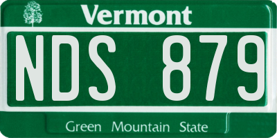 VT license plate NDS879
