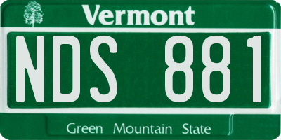 VT license plate NDS881