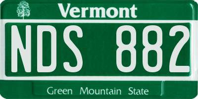 VT license plate NDS882