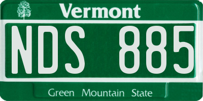VT license plate NDS885