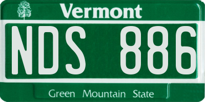 VT license plate NDS886