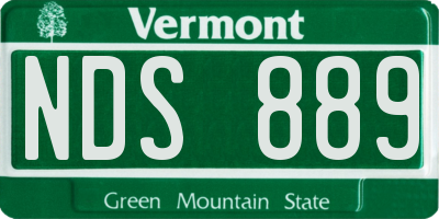 VT license plate NDS889