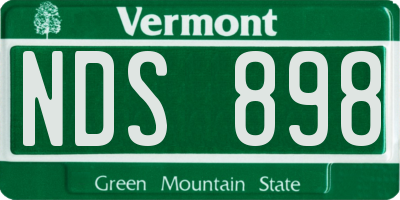 VT license plate NDS898