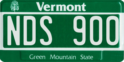 VT license plate NDS900