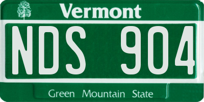 VT license plate NDS904