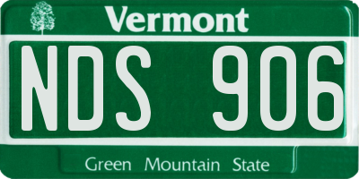 VT license plate NDS906