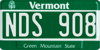 VT license plate NDS908