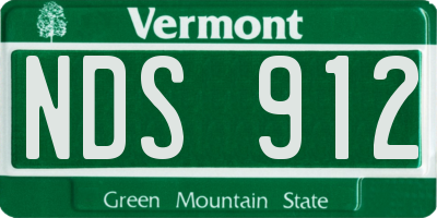 VT license plate NDS912