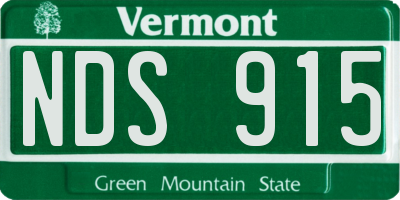 VT license plate NDS915