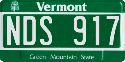 VT license plate NDS917