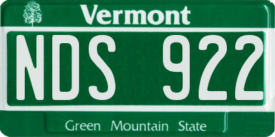 VT license plate NDS922