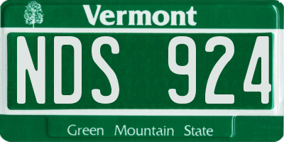 VT license plate NDS924