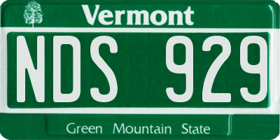 VT license plate NDS929