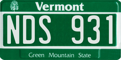 VT license plate NDS931