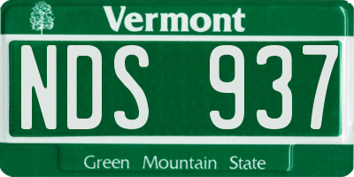 VT license plate NDS937