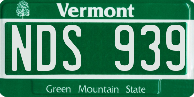 VT license plate NDS939