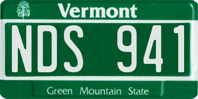VT license plate NDS941