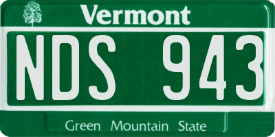 VT license plate NDS943