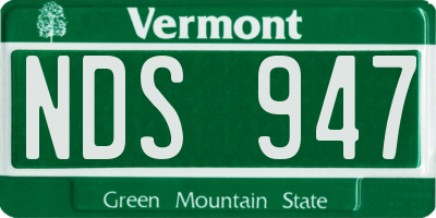 VT license plate NDS947