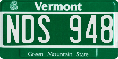 VT license plate NDS948