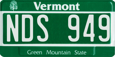 VT license plate NDS949